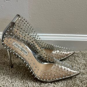 Steve Madden Silver Spiked Heels